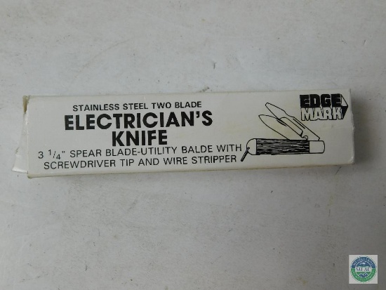 Edge Mark Electrician's Knife Stainless 2 Blade New