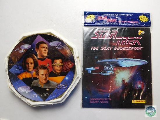 Star Trek Collector Plate Engineer's Tribute 30 years & Stcker Album