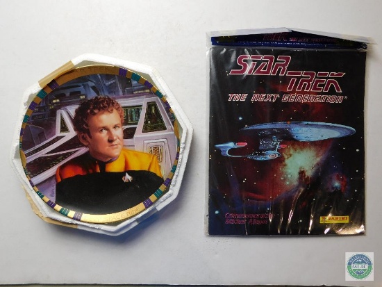 Star Trek Collector Plate Chief Miles O'Brien & Commemorative Sticker Album