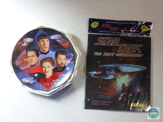 Star Trek Collector Plate Second in Command 30 Years & Sticker Album