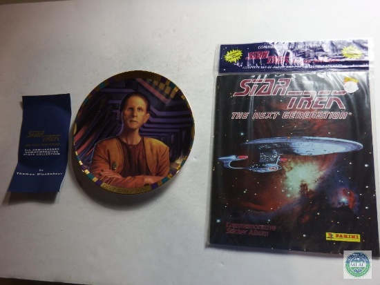 Star Trek Collector Plate Security Chief Odo & Sticker Album