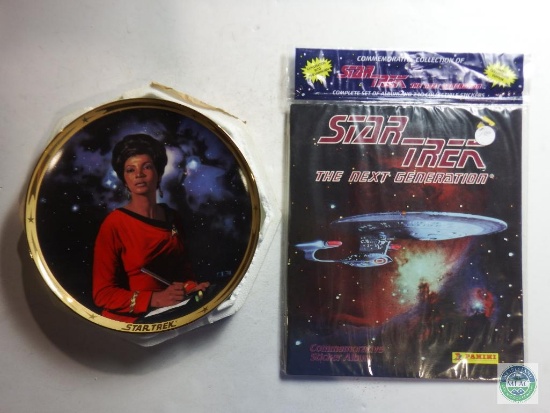 Star Trek Collector Plate Uhura 25th Anniversary & Sticker Album