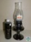 Glo Brite Pewter like Finish Oil Lamp and Oil