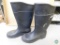 Black Rubber Mud Boots Size Mens 9 Womens 11