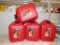 Lot 4 Gas Fuel Cans 5 Gallon Plastic Containers with Nozzles