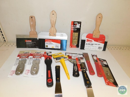 Lot of Drywall Tools Scraper, Taping Knives, Joint Knives, Razors, etc.