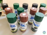 Lot 12 Cans Rust-Oleum Spray Paint Cans Hunter Green, Black, Flat Red Primer