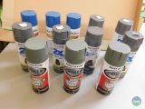 Lot 12 Cans Rust-Oleum Spray Paint Cans Gloss Blue, Dark Gray, & Gray Primer