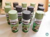 Lot 12 Cans Rust-Oleum Spray Paint Cans Camouflage Colors Green & Dark Brown