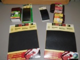 Lot of 3M Sand Paper & Sanding Belts & 2 Blocks