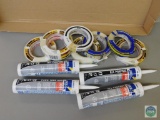 Lot of Masking Tape and All Purpose Sealant Tubes