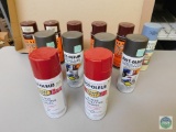 Lot of FixAll Enamel Spray Rust-Oleum Metallic & Red Spray Paint