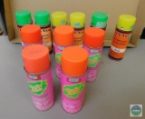 Lot of 11 Fluorescent Spray Paint Lime, Yellow, and Orange
