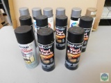 Lot of 13 Spray Paints Silver, Gold, and Black Vinyl & Fabric