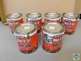 Lot of 6 Wet-R-Dri Asphalt Roof Cement Quart Cans