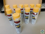 Lot of 12 Industrial Choice Inverted Striping Paint Yellow Spray Cans
