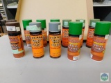 Lot of 12 FixAll Spray Paint Enamel Gray, Brown, and Green