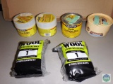 Lot of 2 Minwax Wood Filler, 2 Finishing Paste, and 2 Packs of Steel Wool