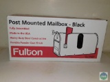 Post Mounted metal Mailbox Black US Mail 18.75