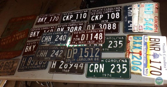 Lot South Carolina License Plates & Metal Driving Sign