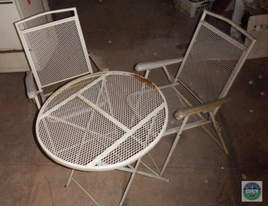 Metal patio Bistro Set Table & 2 Chairs