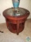 Round coffee table with glass top