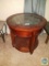 Round coffee table with glass top