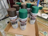 Lot Rust-Oleum Satin Spray Paint Green & Brown