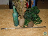 Lot Decorative Vases & Artificial Greenery