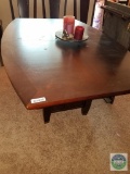 Wooden dining table with extra leaf
