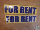Lot of 2 - FOR RENT Plastic Signs