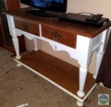 Wooden sofa table with two drawers