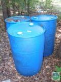 (3) Blue plastic barrels