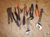 Lot Adjustable Wrenches, Pliers, Vise Grips
