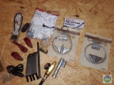 Lot Steel Cable, Pegboard Hooks, and Hardware