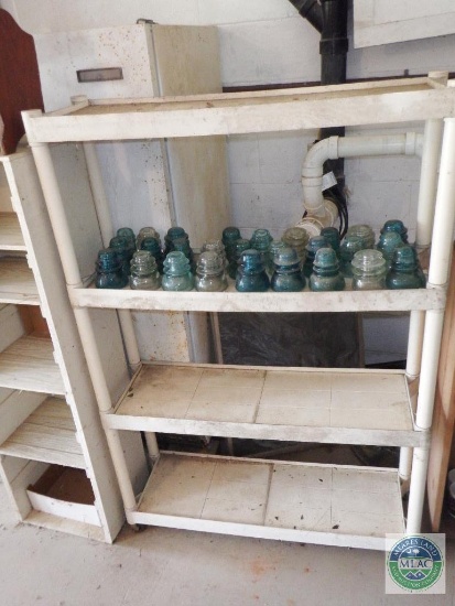 Shelf Units with Antique Glass Insulators