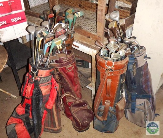 Lot 7 Sets of Golf Clubs & 1 Extra Golf Bag