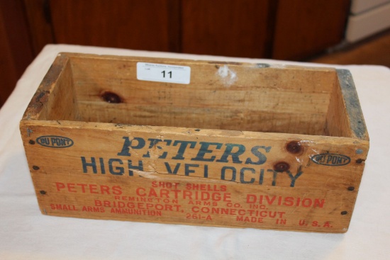 Peters High Velocity .410 Ga. Wooden Ammo Box.