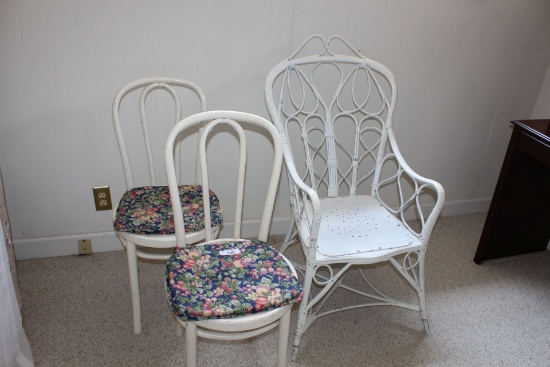 Wicker Chair plus white chairs