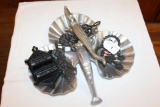 Serving Dish with Trivets, Match Holder & Nut Cracker