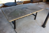 Heavy Granite Table on Steel Frame.