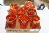 10 Imperial Crab Claw Glasses.  Marked 