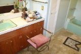 2 Boxes of Decorative Items and Vanity Bench.