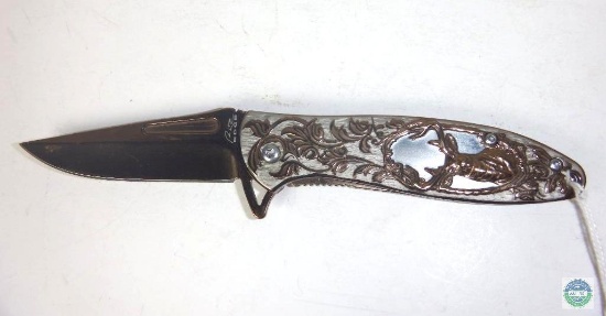 Rite Edge Deer Design Bronze Color Pocket Knife