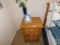 3 Drawer Wood Nightstand Side Table & Contents