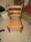 Vintage ladder-back chair with split oak seat
