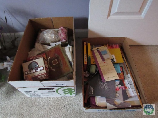 Two boxes of craft supplies