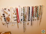 Large Lot of Costume Jewelry Necklaces, Earrings, & Pins