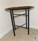 Tin Metal Serving Tray Table