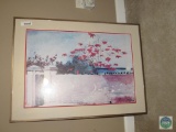 Framed seascape print